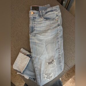 White House Black Market Stylish Light Blue Distressed Women Jeans